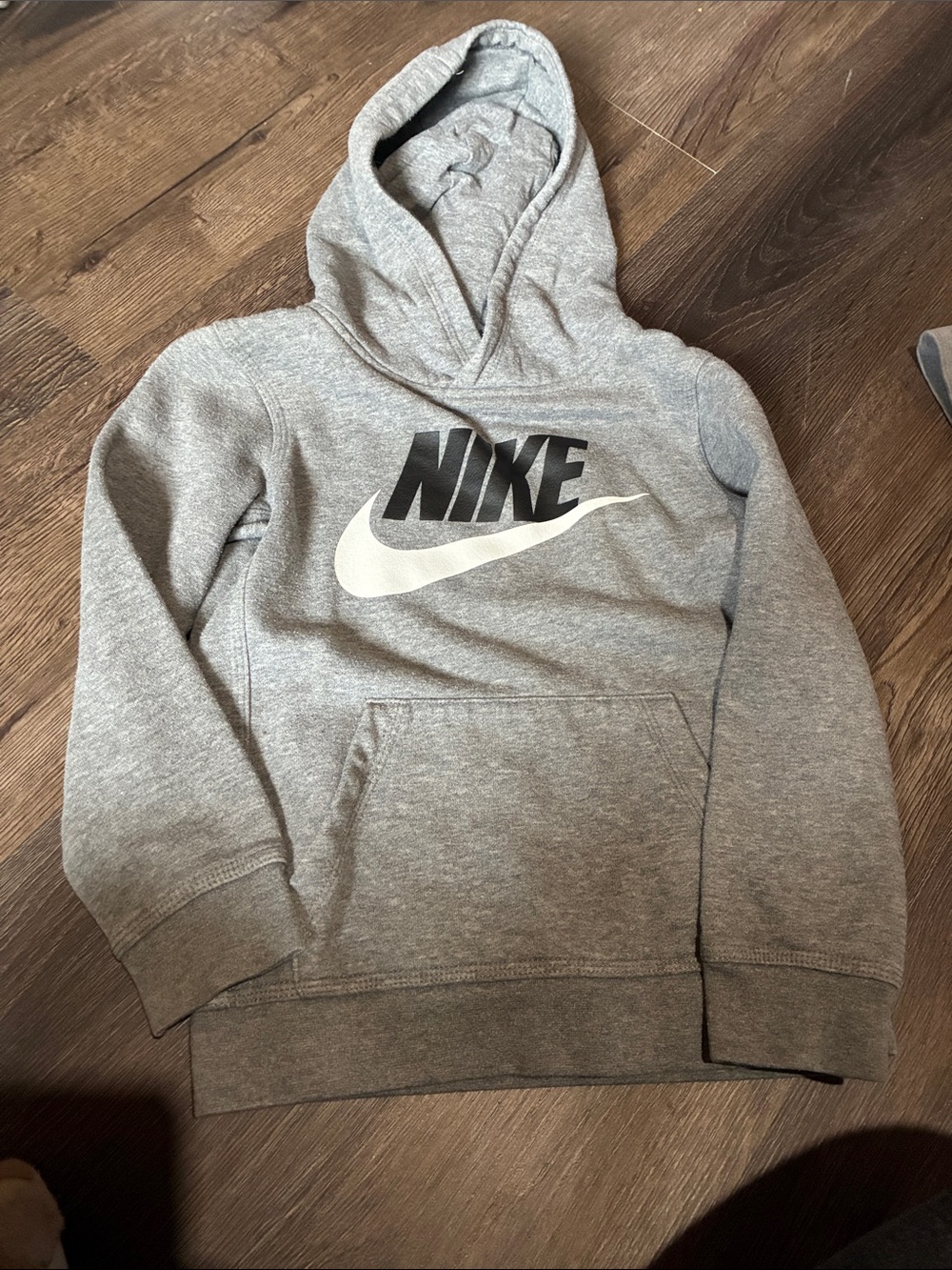 Nike Gray Hoodie with Black Logo and White Swoosh